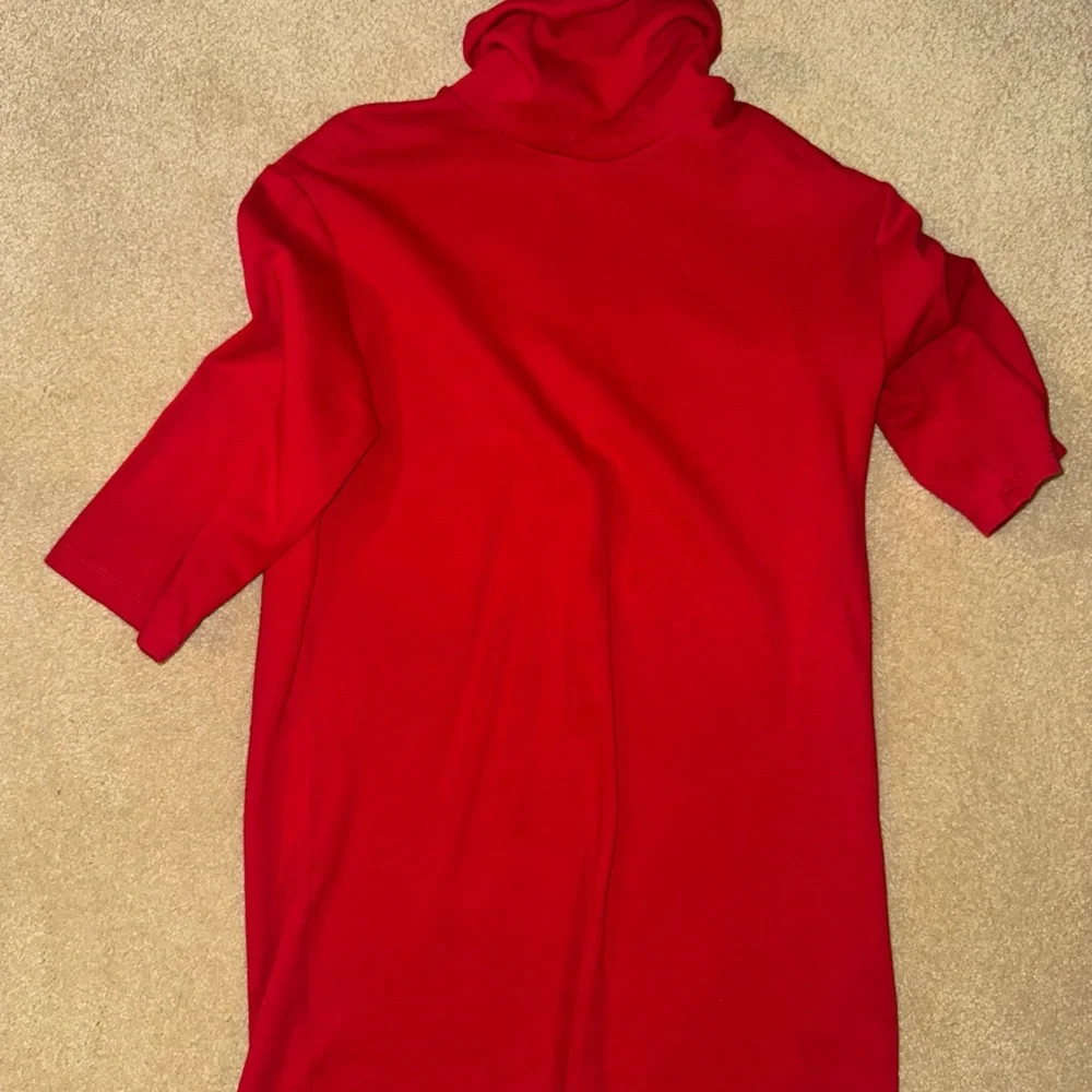 Zara Bold Red Cowl Neck Sweater Dress - Picture 2 of 5